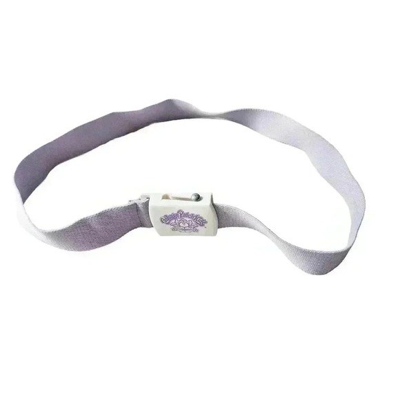 Vintage 1980s Cabbage Patch  Kids stretch belt youth plastic buckle purple 26" L - Picture 5 of 10